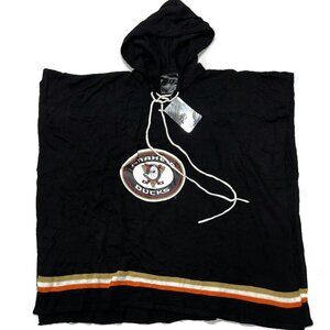 Anaheim Ducks Knit Pullover Sweater Poncho Hoodie New Black Sportin‎ Styles